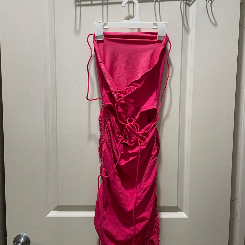 Hot Pink Women's Bodycon Dress (M) - Picture 3 of 3